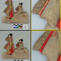 Restaurování textilní figurky (stav před a po)