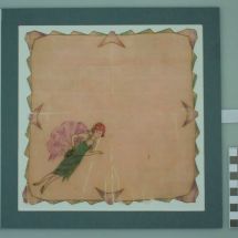 Painted Silk Handkerchief (after conservation treatment)